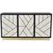 Libra Credenza Abstract 3 Door Cabinet with Bone Inlay